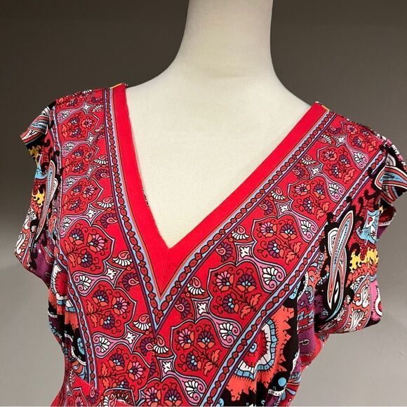 Kiara v-neck short sleeve mini dress western style size Small - Picture 2 of 13